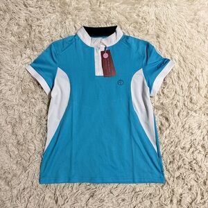 New Child’s Large Blue Kathryn Lily Short Sleeve Horseback Riding Sunshirt